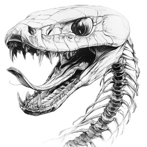 Snake Head Skeleton Vinyl Car Decal Sticker – Waterproof & UV-Resistant 8"