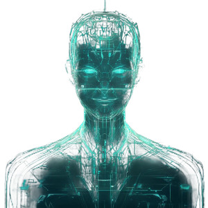 Futuristic Digital Assistant Vinyl Car Decal Sticker – Waterproof & UV-Resistant 8"