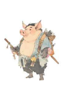 Pig Bajie Portrait Vinyl Car Decal Sticker – Waterproof & UV-Resistant 8"