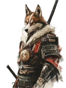 犬の武士戦い Vinyl Car Decal Sticker – Waterproof & UV-Resistant 8"