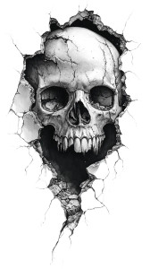 Skull Flash Tattoo Vinyl Car Decal Sticker – Waterproof & UV-Resistant 8"