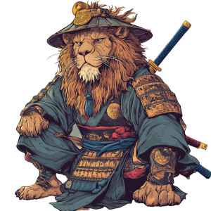 Lion Samurai V2 Vinyl Car Decal Sticker – Waterproof & UV-Resistant 8" Lion Samurai V2 Vinyl Car Decal Sticker – Waterproof & UV-Resistant 8"