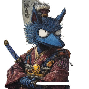 Bluey Samurai Seppuku Vinyl Car Decal Sticker – Waterproof & UV-Resistant 8"