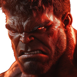 Red Hulk Portrait Vinyl Car Decal Sticker – Waterproof & UV-Resistant 8"