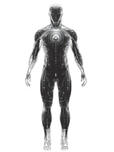 Techno Human Contour Vinyl Car Decal Sticker – Waterproof & UV-Resistant 8"