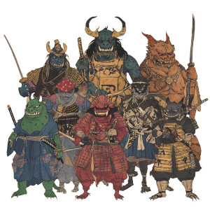 Yokai Samurai Squad Vinyl Car Decal Sticker – Waterproof & UV-Resistant 8"