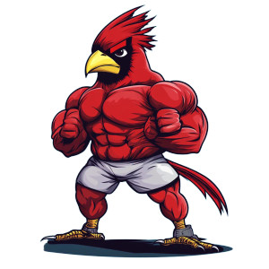 Wrestling Cardinal Mascot Vinyl Car Decal Sticker – Waterproof & UV-Resistant 8"