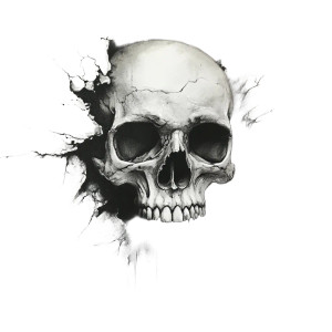 Minimalistic Skull Sketch Vinyl Car Decal Sticker – Waterproof & UV-Resistant 8"