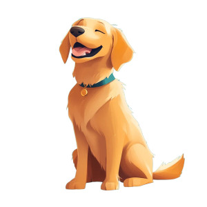 Stylized Golden Retriever Vinyl Car Decal Sticker – Waterproof & UV-Resistant 8"