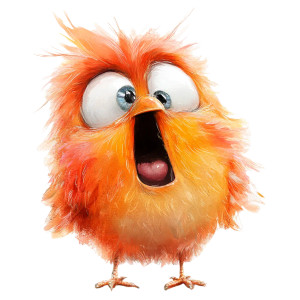 Fluffy Yawning Bird Vinyl Car Decal Sticker – Waterproof & UV-Resistant 8"