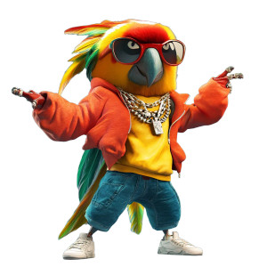 Macaw Rapper Vinyl Car Decal Sticker – Waterproof & UV-Resistant 8"