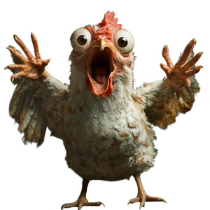 Screaming Chicken Vinyl Car Decal Sticker – Waterproof & UV-Resistant 8"