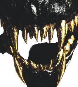 Gold Teeth Fangs Vinyl Car Decal Sticker – Waterproof & UV-Resistant 8"