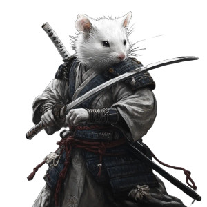 White Rat Samurai Vinyl Car Decal Sticker – Waterproof & UV-Resistant 8" White Rat Samurai Vinyl Car Decal Sticker – Waterproof & UV-Resistant 8"