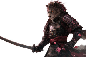 Samurai Leonin Noble Vinyl Car Decal Sticker – Waterproof & UV-Resistant 8"