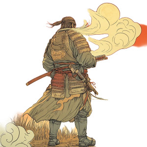 Serene Samurai At Dusk Vinyl Car Decal Sticker – Waterproof & UV-Resistant 8"