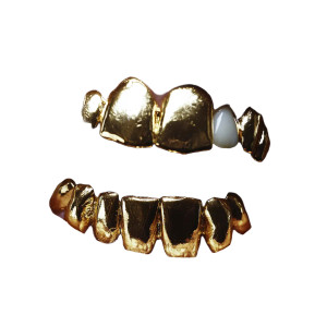 Gold Grill Clench Vinyl Car Decal Sticker – Waterproof & UV-Resistant 8"