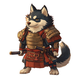 Samurai Dog V3 Vinyl Car Decal Sticker – Waterproof & UV-Resistant 8"