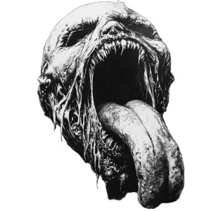 Grotesque Zombie Tongue Vinyl Car Decal Sticker – Waterproof & UV-Resistant 8"
