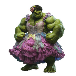 Hulk Princess Dress Vinyl Car Decal Sticker – Waterproof & UV-Resistant 8"