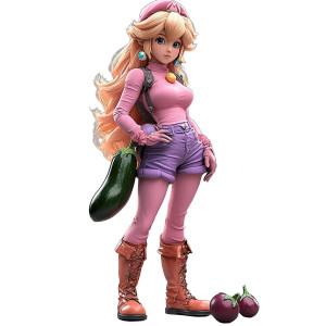 Princess Peach Saves Mario Vinyl Car Decal Sticker – Waterproof & UV-Resistant 8"