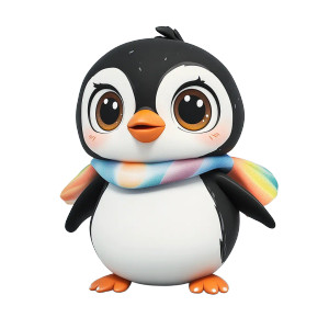 Cute Penguin Character V3 Vinyl Car Decal Sticker – Waterproof & UV-Resistant 8"