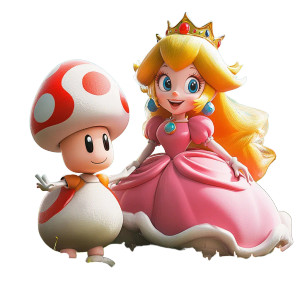 Princess Peach & Toad Vinyl Car Decal Sticker – Waterproof & UV-Resistant 8" Princess Peach & Toad Vinyl Car Decal Sticker – Waterproof & UV-Resistant 8"