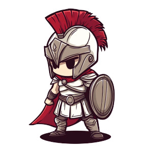 Chibi Spartan Warrior Vinyl Car Decal Sticker – Waterproof & UV-Resistant 8"