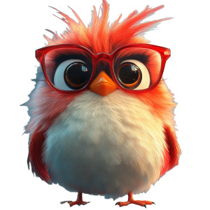 Red Cartoon Bird Vinyl Car Decal Sticker – Waterproof & UV-Resistant 8"