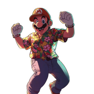 Dancing Mario Retro Vinyl Car Decal Sticker – Waterproof & UV-Resistant 8"