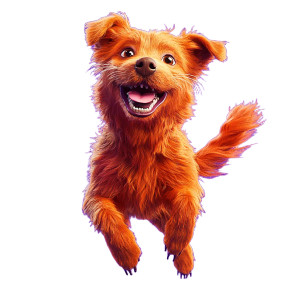 Two-Tailed Jumping Dog Vinyl Car Decal Sticker – Waterproof & UV-Resistant 8"