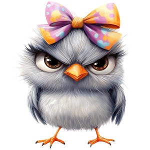 Grumpy Colorful Bird Vinyl Car Decal Sticker – Waterproof & UV-Resistant 8"