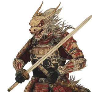 Dragon Warrior Katana Vinyl Car Decal Sticker – Waterproof & UV-Resistant 8"