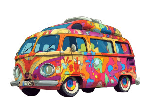 Hippy Bus Vinyl Car Decal Sticker – Waterproof & UV-Resistant 8" Hippy Bus Vinyl Car Decal Sticker – Waterproof & UV-Resistant 8"