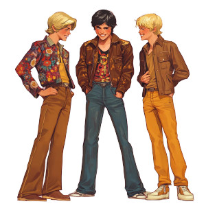 1970'S Style Trio Vinyl Car Decal Sticker – Waterproof & UV-Resistant 8"