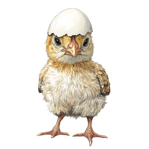 Chick With Eggshell Vinyl Car Decal Sticker – Waterproof & UV-Resistant 8"