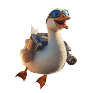 Jetpack Goose Vinyl Car Decal Sticker – Waterproof & UV-Resistant 8"