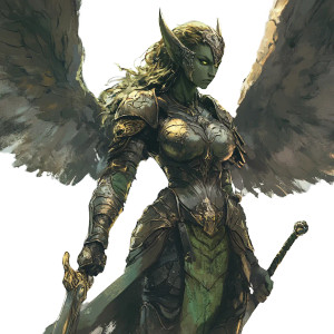 Angelic Orc Goddess Vinyl Car Decal Sticker – Waterproof & UV-Resistant 8"