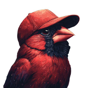 Cardinal In Cap Vinyl Car Decal Sticker – Waterproof & UV-Resistant 8"