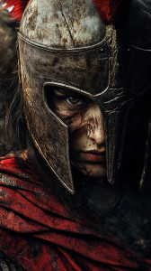 Spartan Warrior Woman Vinyl Car Decal Sticker – Waterproof & UV-Resistant 8"