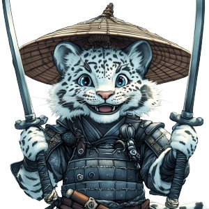 Samurai Leopard Vinyl Car Decal Sticker – Waterproof & UV-Resistant 8"