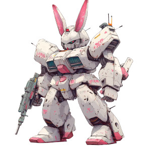 Gundam Mech Rabbit Vinyl Car Decal Sticker – Waterproof & UV-Resistant 8"