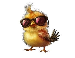 Cute Sunglassed Bird V2 Vinyl Car Decal Sticker – Waterproof & UV-Resistant 8"