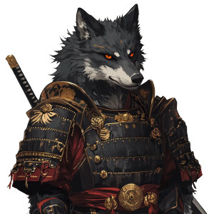 Samurai Wolf Warrior V2 Vinyl Car Decal Sticker – Waterproof & UV-Resistant 8"