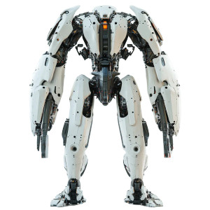 Futuristic Humanoid Robot V4 Vinyl Car Decal Sticker – Waterproof & UV-Resistant 8"