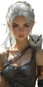 White-Haired Warrior V7 Vinyl Car Decal Sticker – Waterproof & UV-Resistant 8"