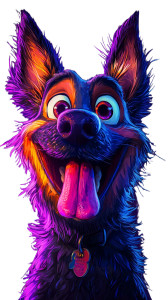 Excited German Dog Vinyl Car Decal Sticker – Waterproof & UV-Resistant 8"