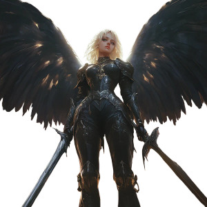 Angel Warrior Throne Vinyl Car Decal Sticker – Waterproof & UV-Resistant 8"