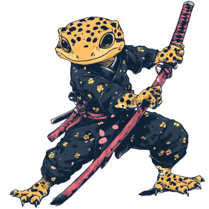 Leopard Gecko Ninja Vinyl Car Decal Sticker – Waterproof & UV-Resistant 8"