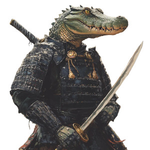 Samurai Crocodile V2 Vinyl Car Decal Sticker – Waterproof & UV-Resistant 8"